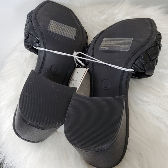 NWT A NEW DAY Dorothy Black Slide Braided Square Toe Heels Shoes Size 6 - Picture 5 of 7